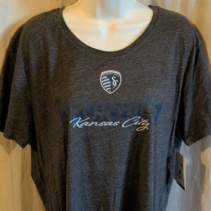 Sporting Kansas City MLS Gray Short Sleeve T-Shirt Size XL - New